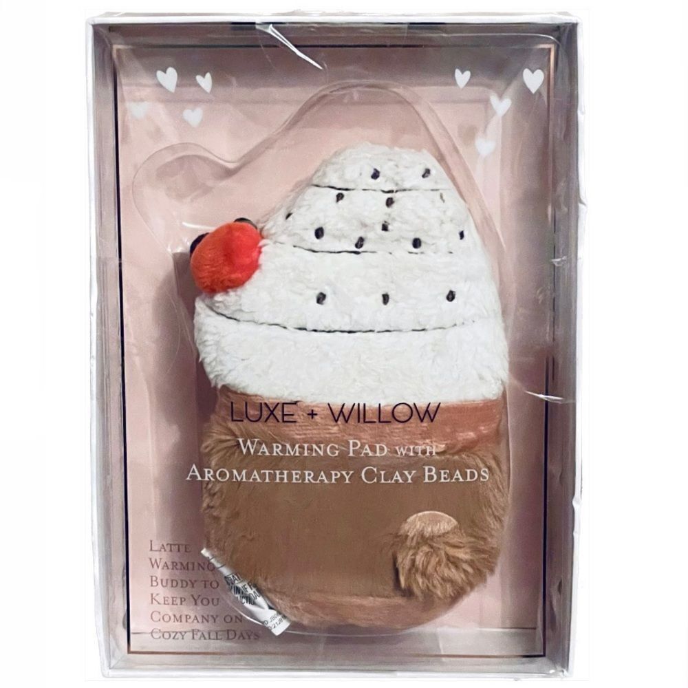NWT in Pack Luxe+Willow warming pad with aromatherapy clay beads hot cocoa shape